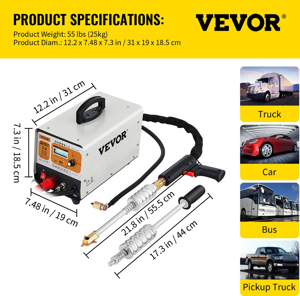 VEVOR Spotter de débosselage 3 kW 3500A pour carrosserie automobile - 7