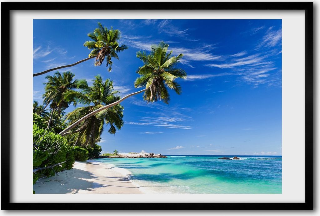 Bild 60x40 MDF-Rahmen, Wandkunst Tropischer Strand