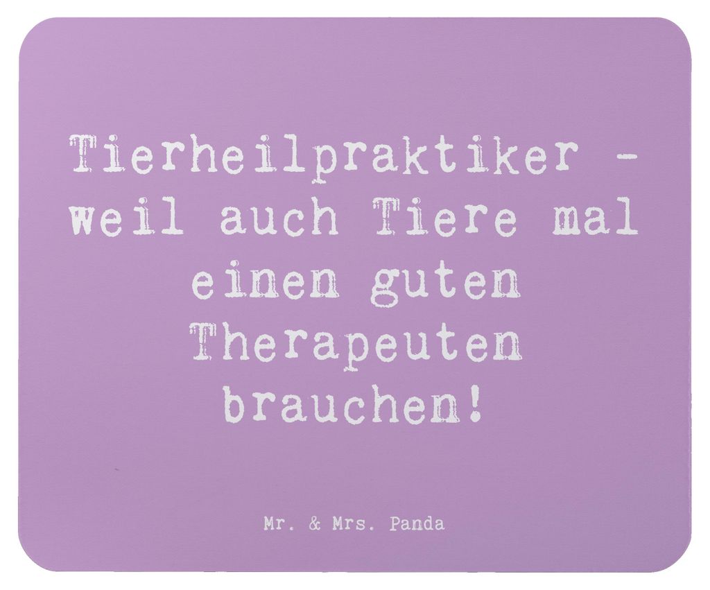 Mr. & Mrs. Panda Mauspad Spruch Tierheilpraktiker - Lavendeltraum - Geschenk, Berufsprodukte, Beruf, Tiertherapeut, Mouse Pad, personalisierte Gesc...