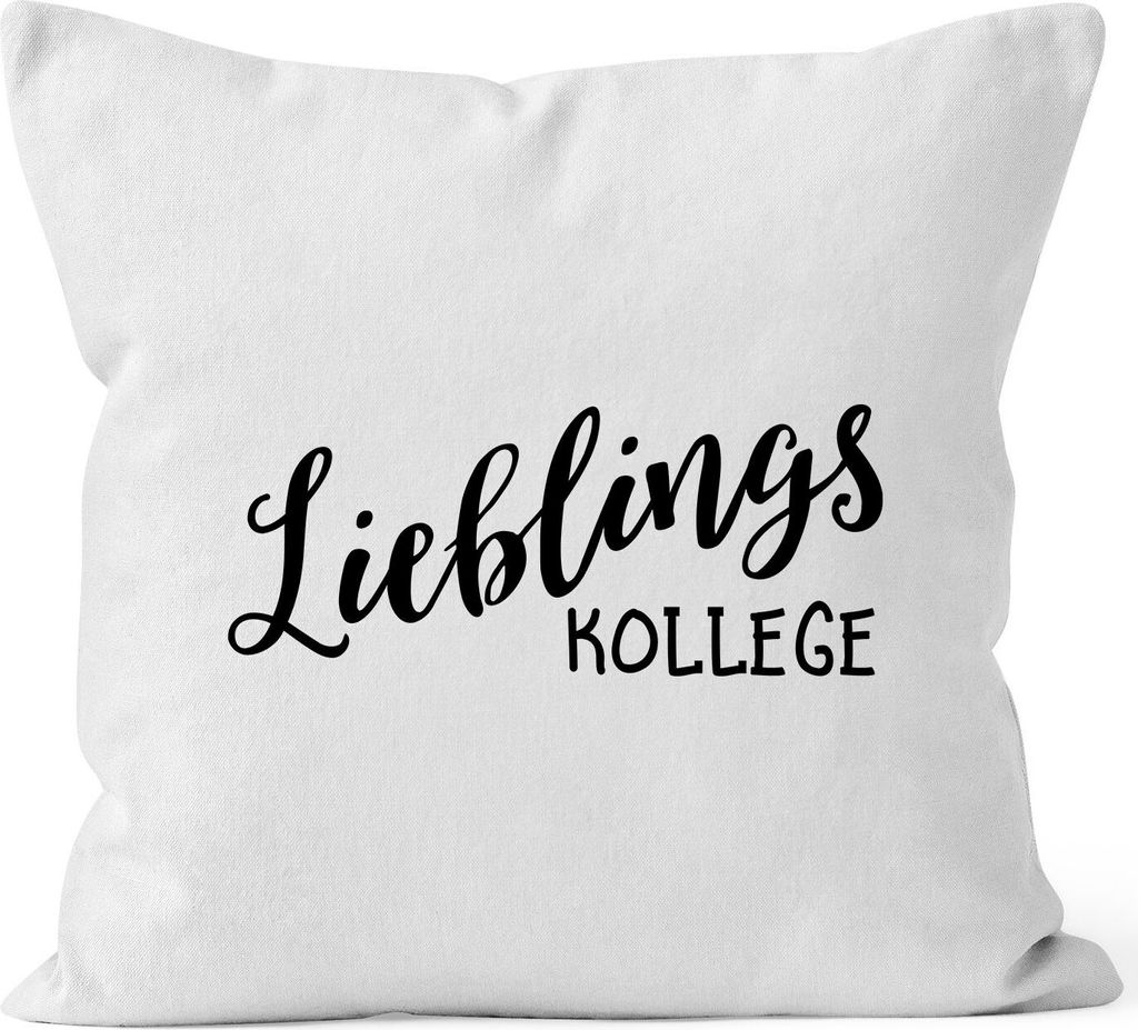 Kissen-Bezug Lieblingskollege Geschenk Freundschaft Kollege Arbeitskollege Büro Kissen-Hülle Deko-Kissen Baumwolle MoonWorks weiß unisize