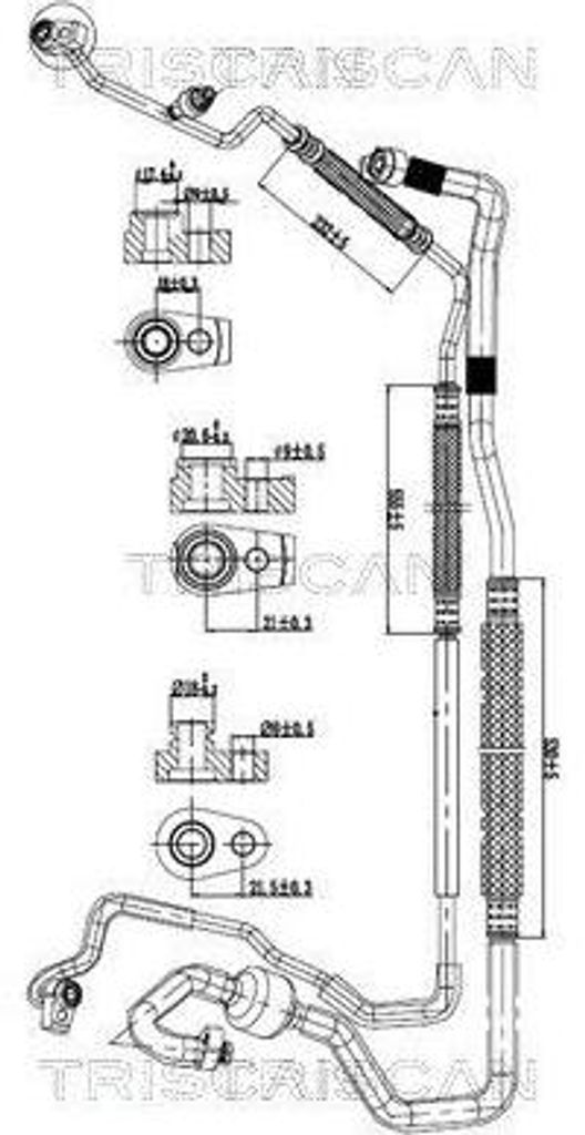 TRISCAN Hochdruckleitung und Niederdruckleitung Klimaanlage Hochdruckleitung 9010 16053 für FORD Transit Custom V362 Kastenwagen (FY, FZ)