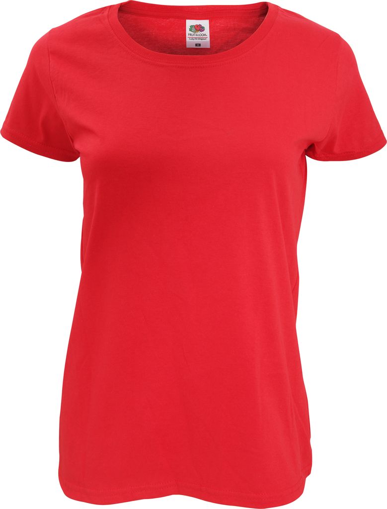 Fruit of the Loom - T-Shirt für Damen kurzärmlig RW4724 (XS) (Rot)