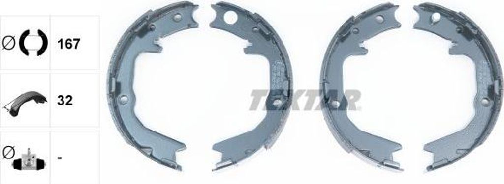TEXTAR 91062900 Bremsbackensatz, Feststellbremse OE MB950211 kompatibel mit Santamo, Lancer, Galant, Eclipse, 3000 GT