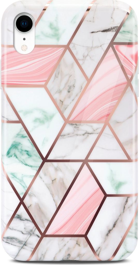 ONEFLOW Sense Case kompatibel mit Apple iPhone XR - Hülle in Marmor Optik, Joy