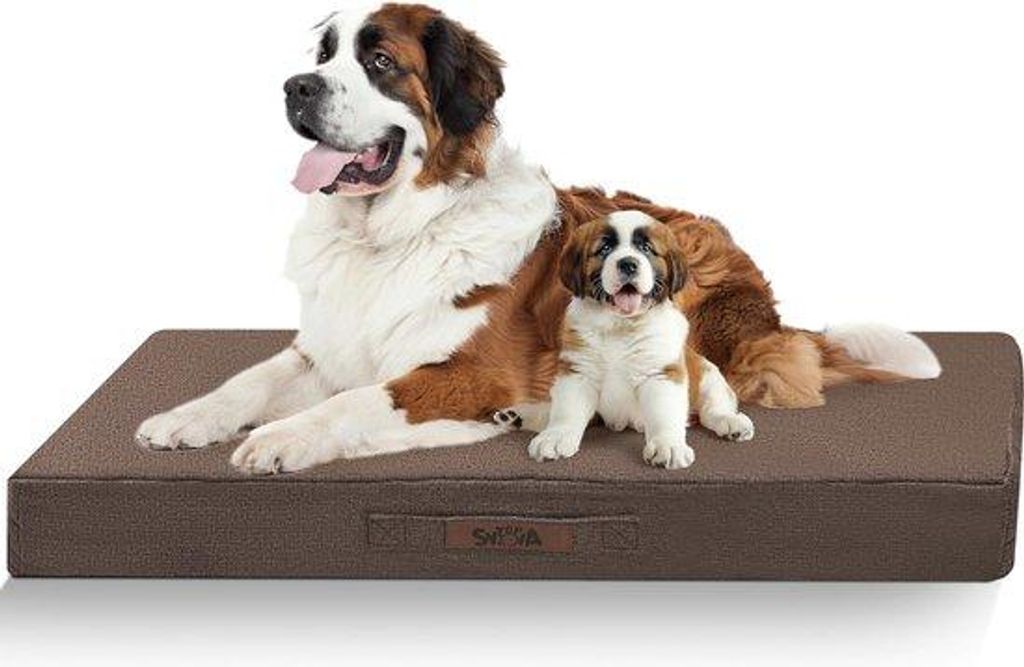 XXL-Hundekissen - wasserable orthopädisches Wasserfestkissen für große Hunde, Eierkissenschwamm, für Hunde bis 130 kg, Karamelfarbe.