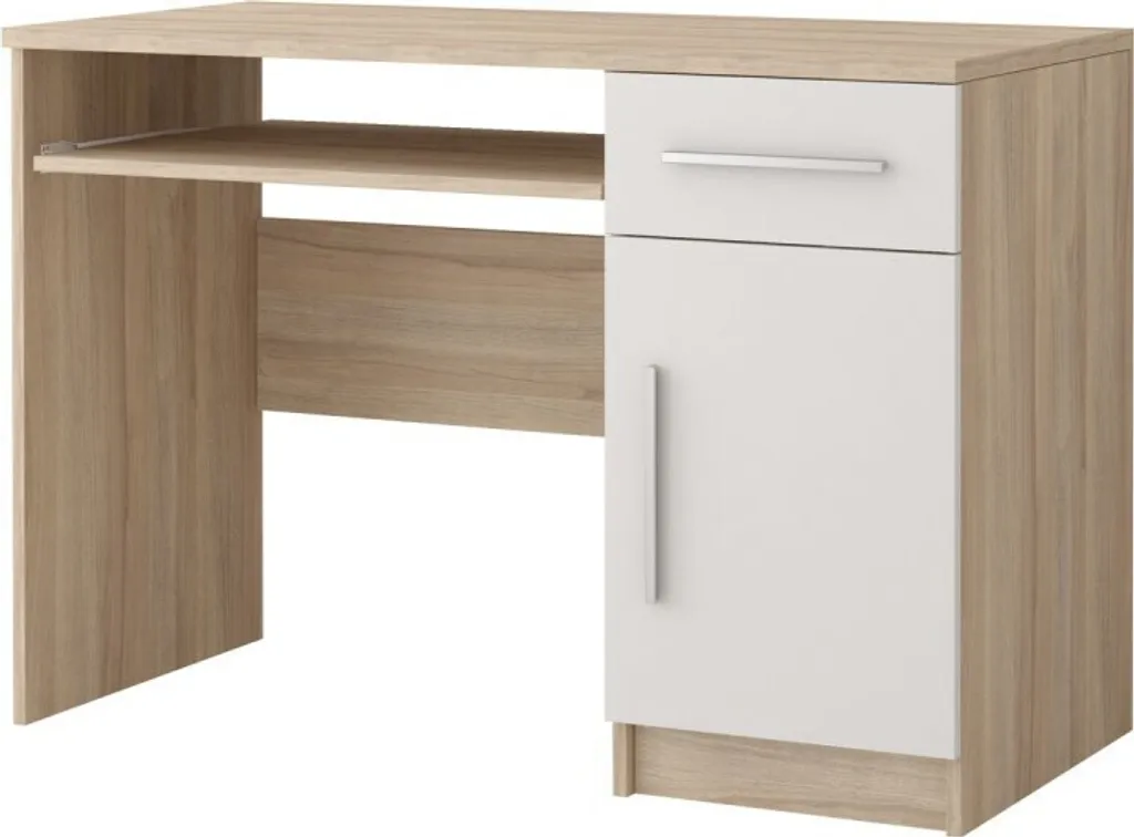 Petit bureau d'écolier 110cm bois et blanc OMEGA III pour chambre ado