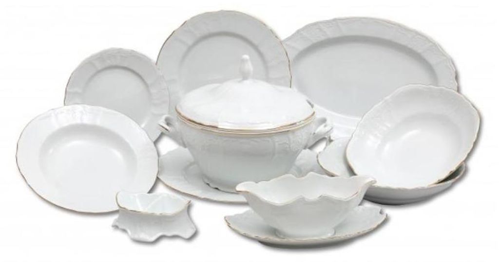 Thun 1794 Bernadotte, Tafelservice, Goldstreifen, weißes Produktbild 