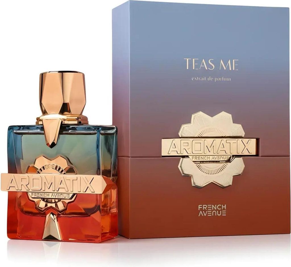 A perfume bottle and its box are displayed on a white background.