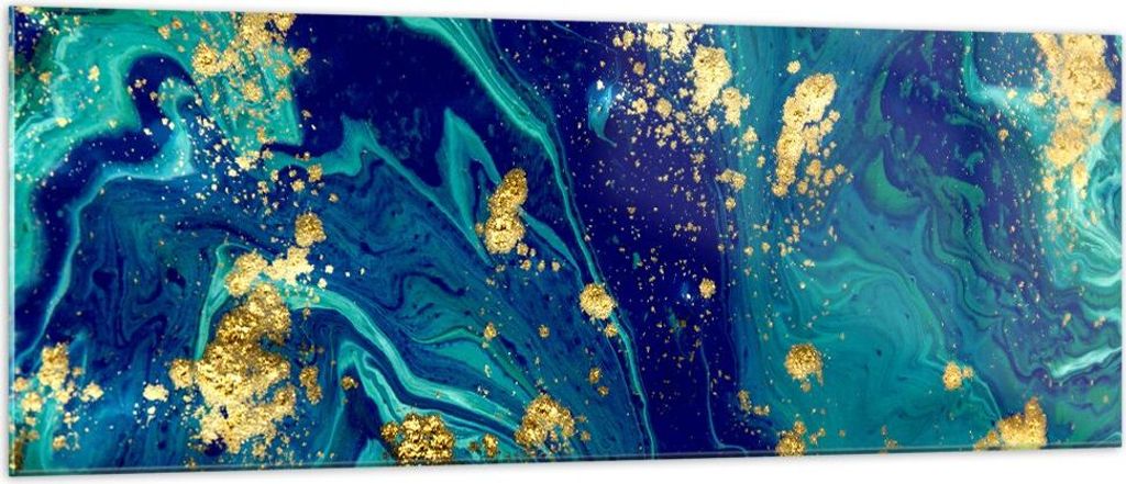 Bilder auf glas - Abstraktion modern - 140x50cm - Glasbilder - Wandbilder - Kunstdruck - zum Aufhängen bereit - Wanddekoration aus Glas - Glas Bil...
