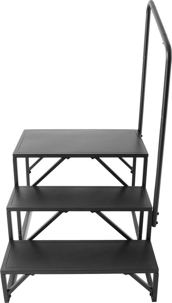 SucceBuy 3-stufige Wohnmobil-Stufen, 200 kg Tragkraft, rutschfeste Treppe Kohlenstoffstahl, mit Handlauf, sicherer Einstieg für Wohnmobil, Anhäng...