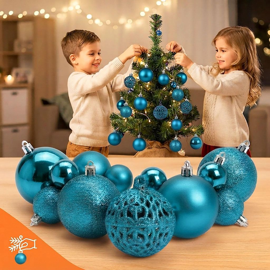 Kunststoff Christbaumkugel Set 50-teilig bruchsicher