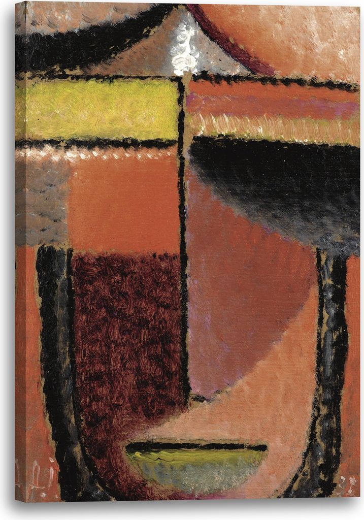 Leinwandbild (40x60cm): Alexej von Jawlensky - Abstrakter Kopf, echter Holz-Keilrahmen inkl. Aufhänger, handgefertigt in Deutschland