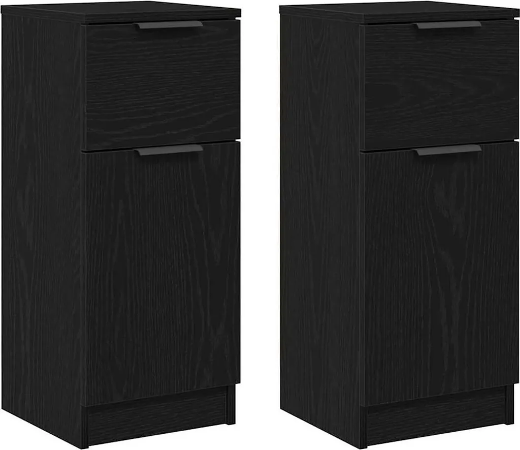 Supporto Speaker/Console SYFAX™ 2 pz Rovere Nero 30x30x70 Multistrato