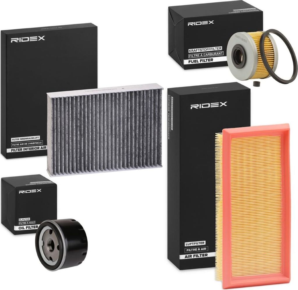 RIDEX Filterset Inspektionspaket Filtersatz für RENAULT CLIO II (BB0/1/2, CB0/1/2) KANGOO (KC0/1) KANGOO Express (FC0/1) MEGANE I (BA0/1)
