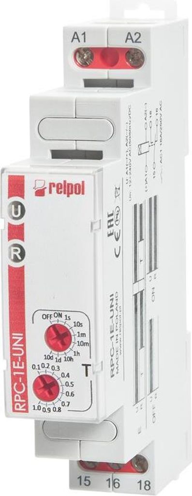 Einfunktions-Zeitrelais 1 CO 16A 250 V AC 16A 24 V DC 863193 Relpol relais