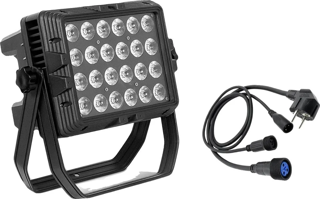 Projecteur de scène LED RGBWAUV IP65 étanche avec prise EU série PL-6