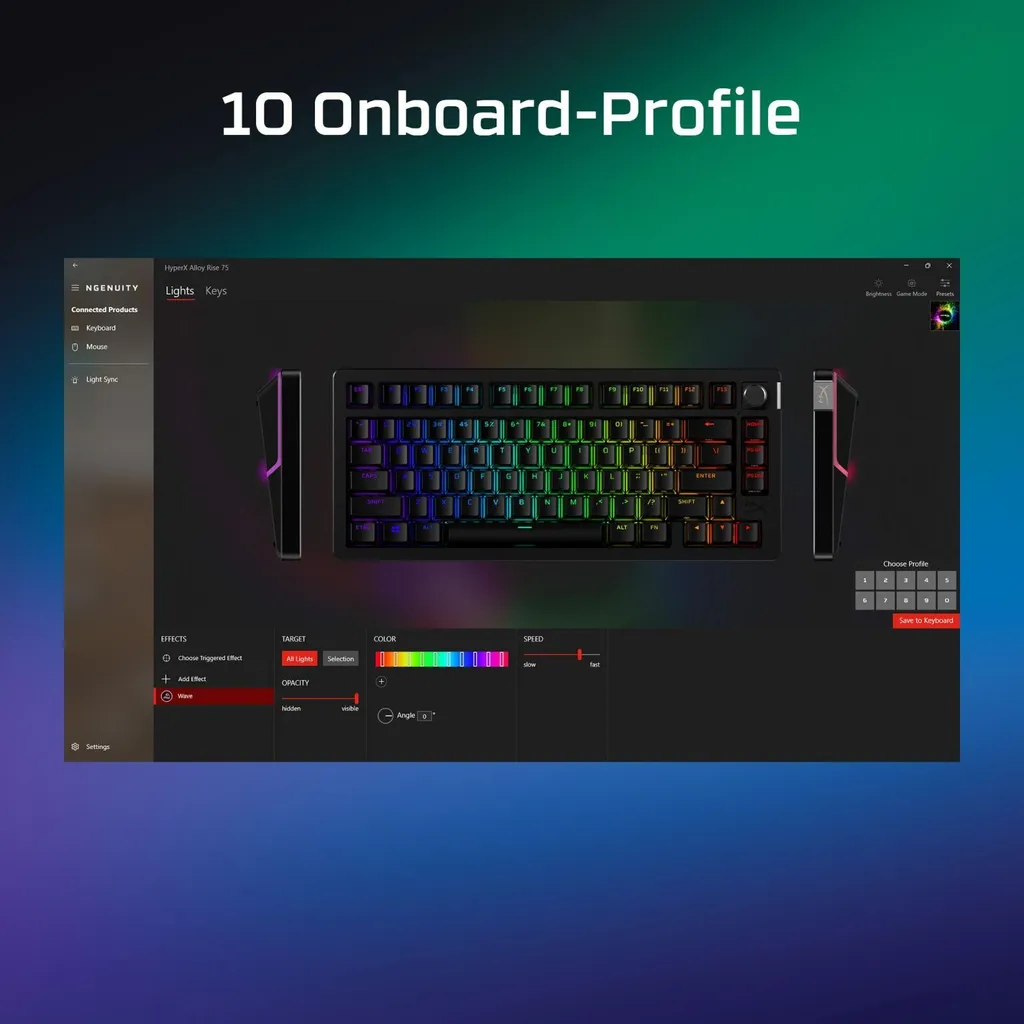 Clavier gaming HyperX Alloy Rise 75 noir idéal pour setup compact pro - 10