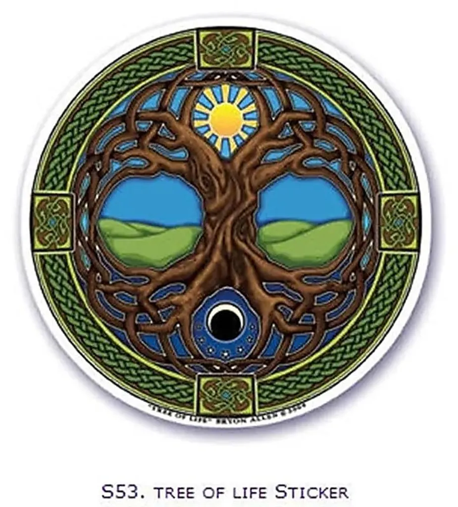 Autocollant fenêtre Arbre de Vie 10,5 cm lot de 4 stickers repositionnables