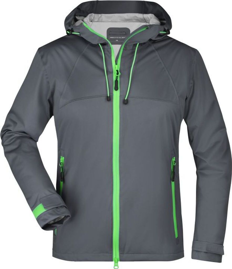 Ladies' Outdoor Jacket iron-grey/green, Gr. L