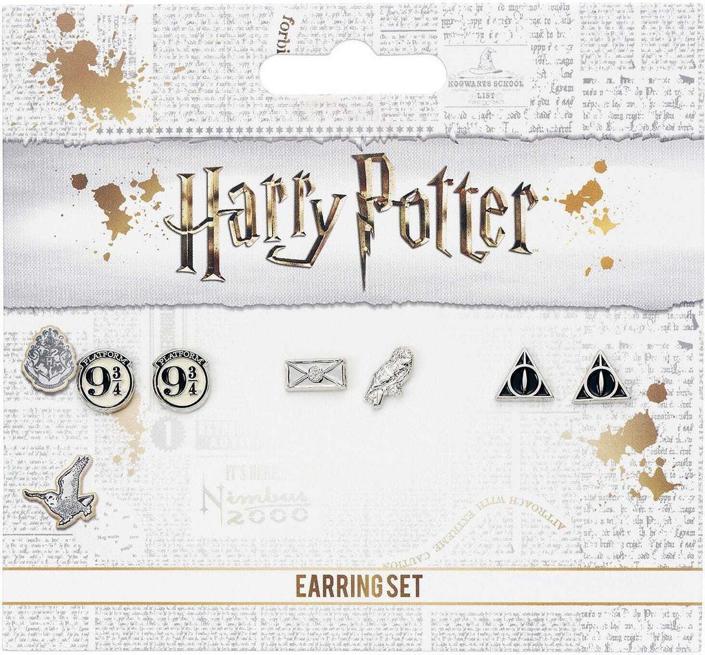 HARRY POTTER Set Orecchini Donna Con Simboli - Colore Argento