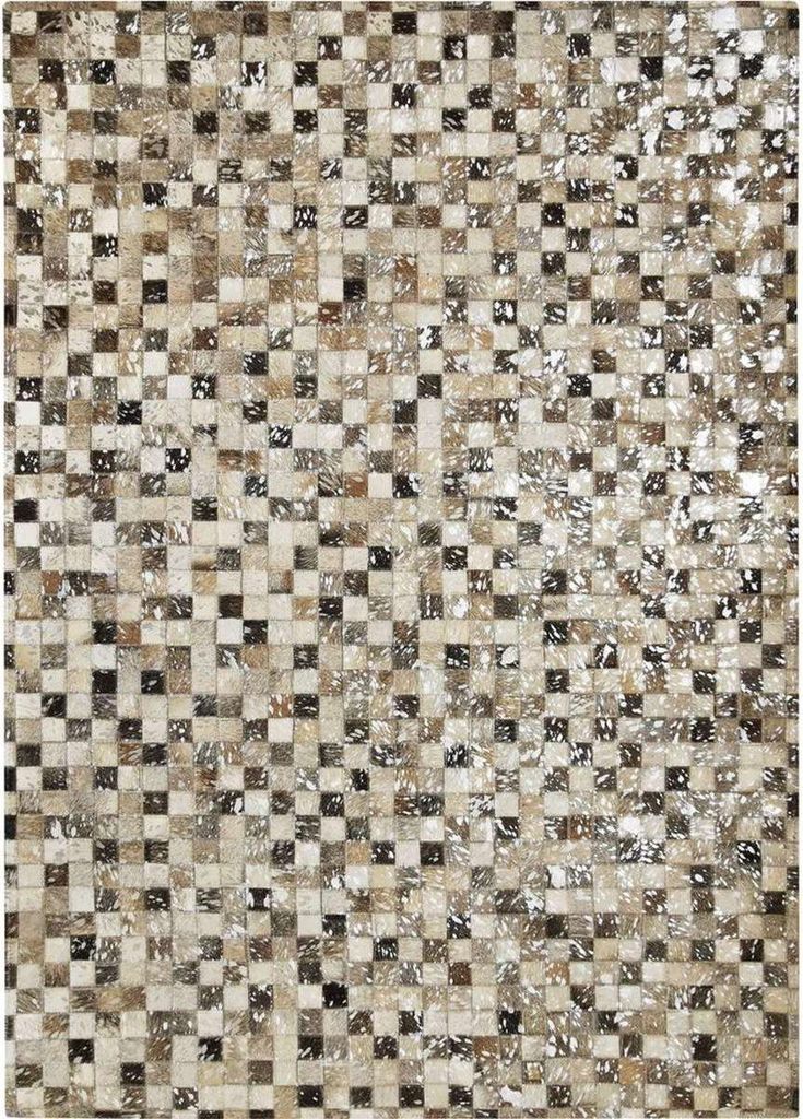 Teppich aus recyceltem Leder, Silbersplitter, 120x170, hellgrau