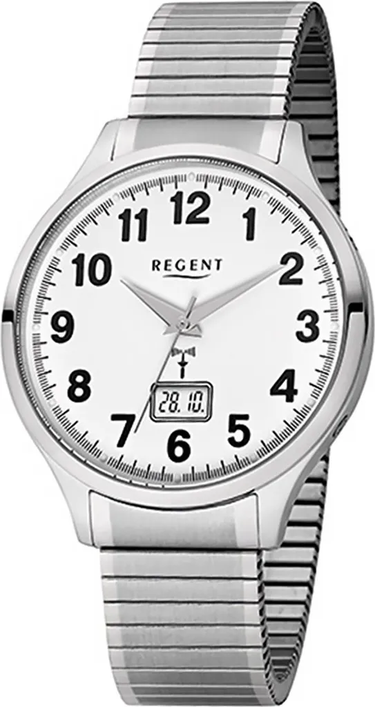 Montre Homme Radio-Pilotée Argentée en Acier Inox Regent Modèle FR-211