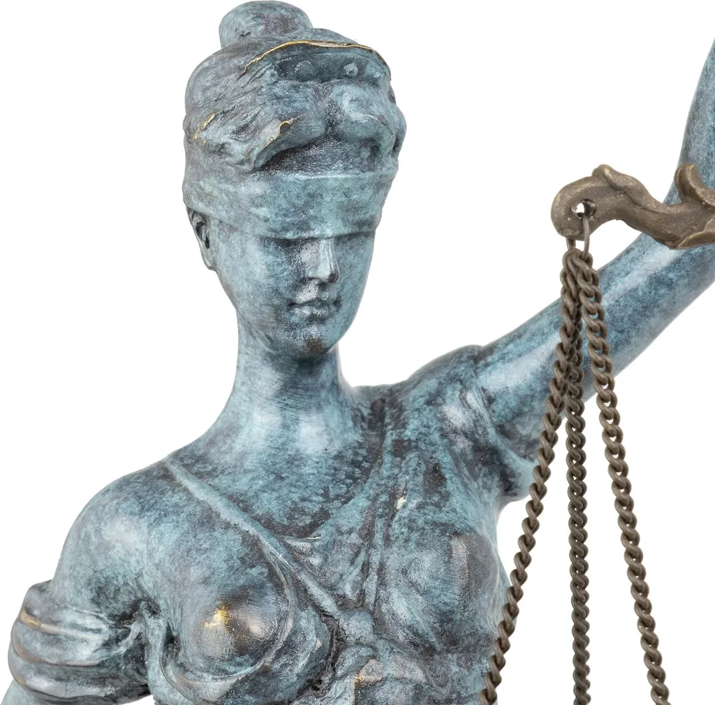 Statue en bronze Justitia Moritz - Sculpture Thémis décorative de 40 cm