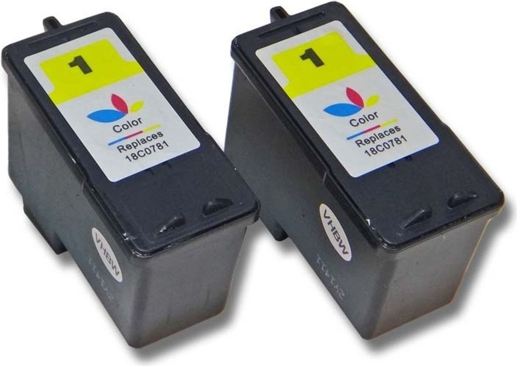 vhbw 2x Tintenpatronen kompatibel mit Lexmark Z735 Drucker - CMY (Wiederaufgefüllt)