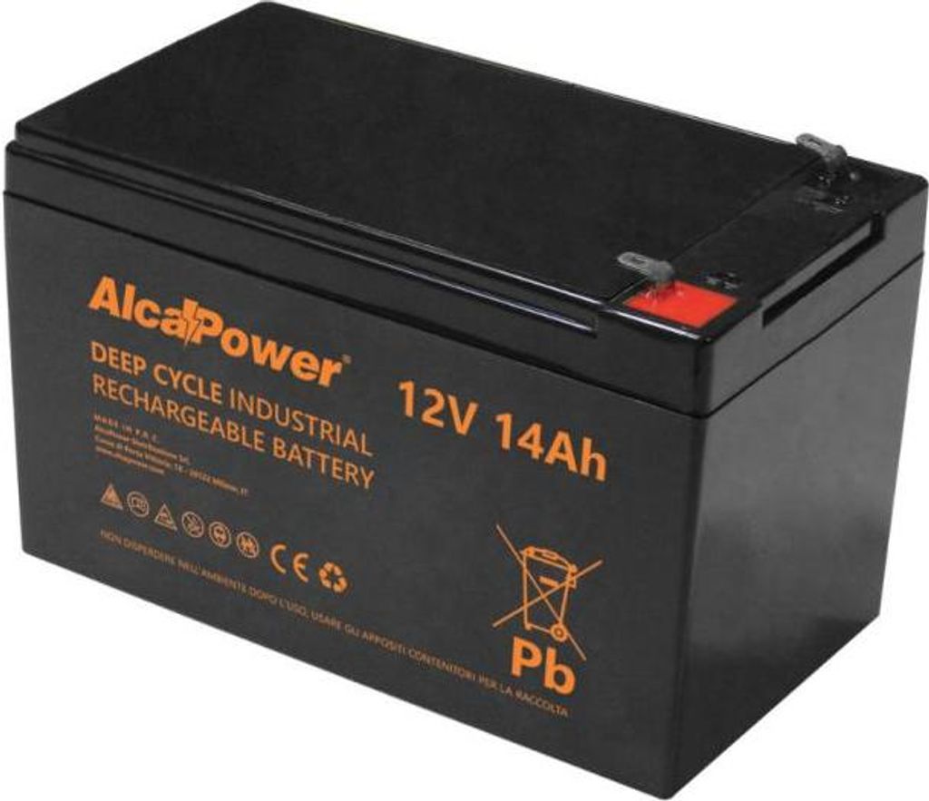 12V 14Ah Deep-Cycle-Batterie (AGM) - Speziell für E-Bikes, E-Scooter und Photovoltaikanlagen - Faston T2-Anschluss