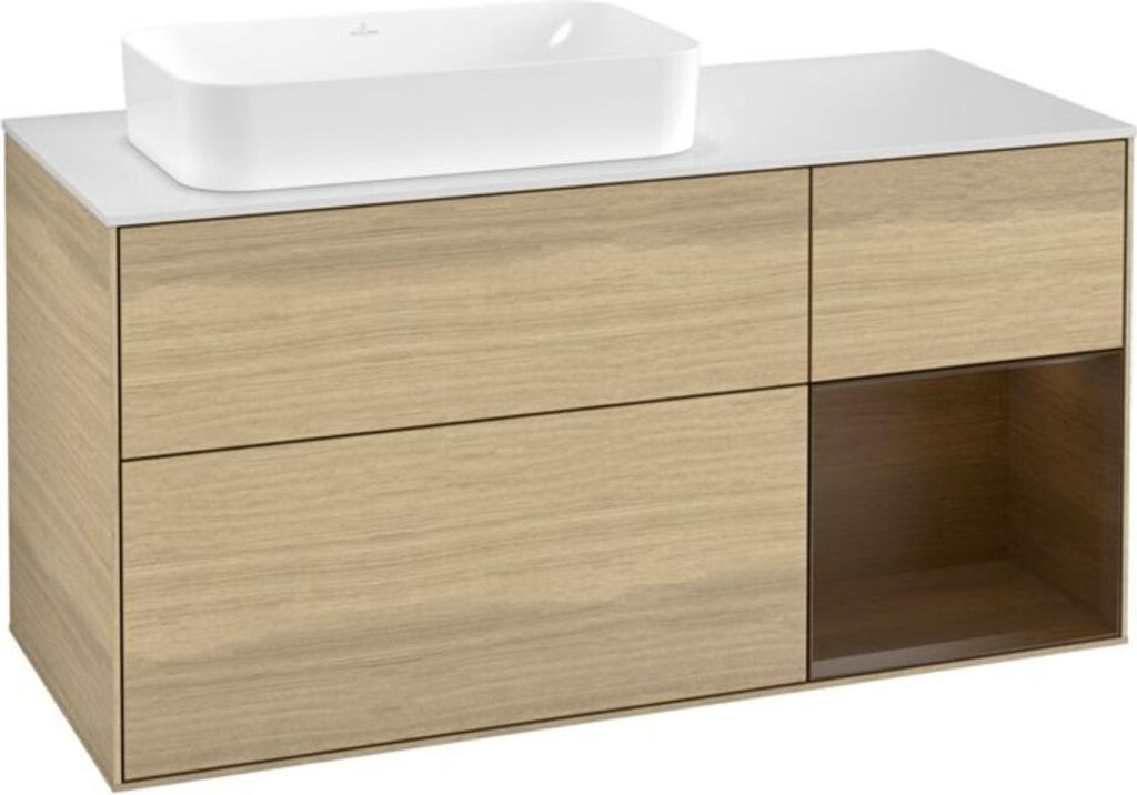 V&B Waschtischunterschrank Wandbeleuchtung Finion 120cm, Pl wh. m, Reg re wal ven, Oa ven