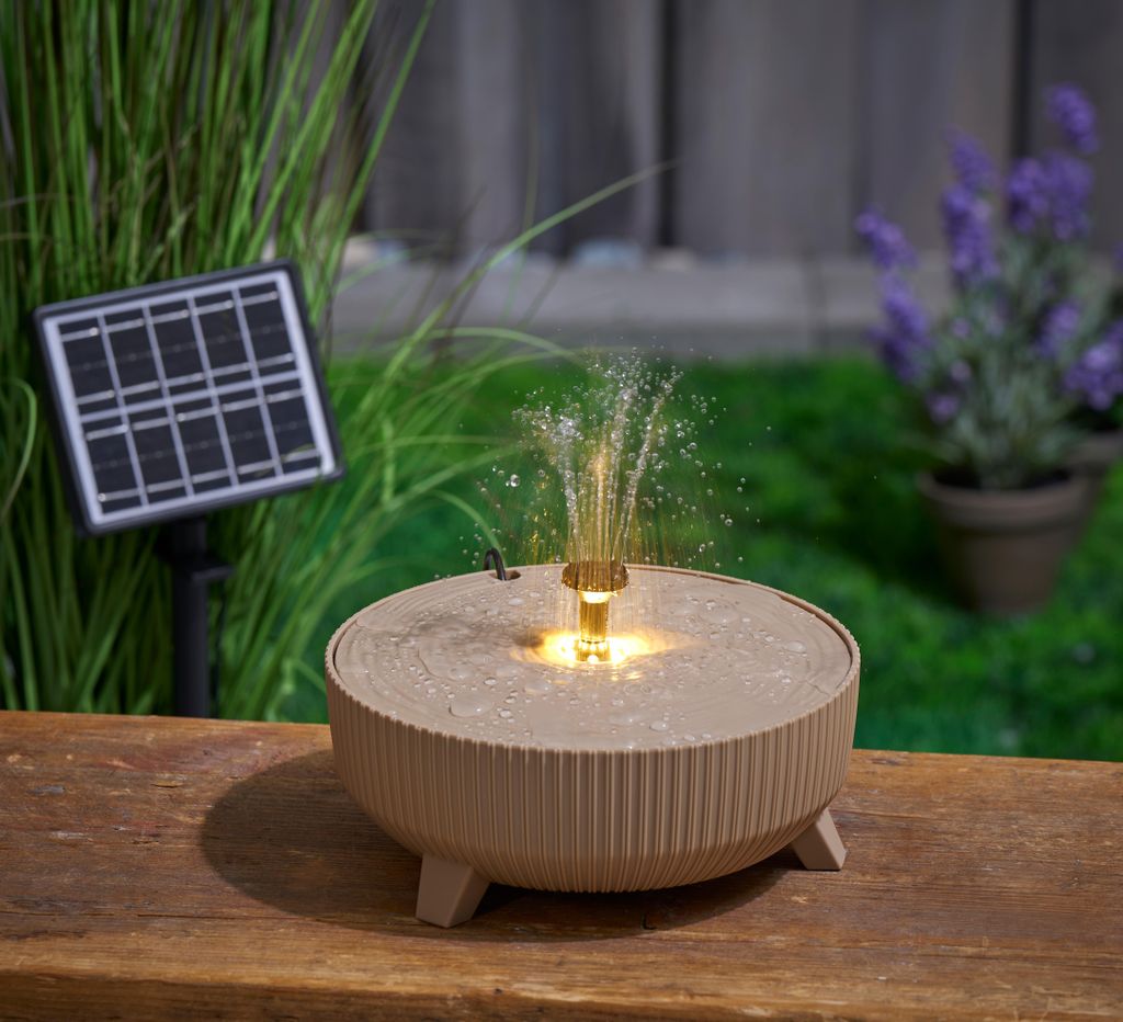 Solar Springbrunnen Gartenbrunnen ⌀ 32cm Wasserfontäne mit Produktbild 