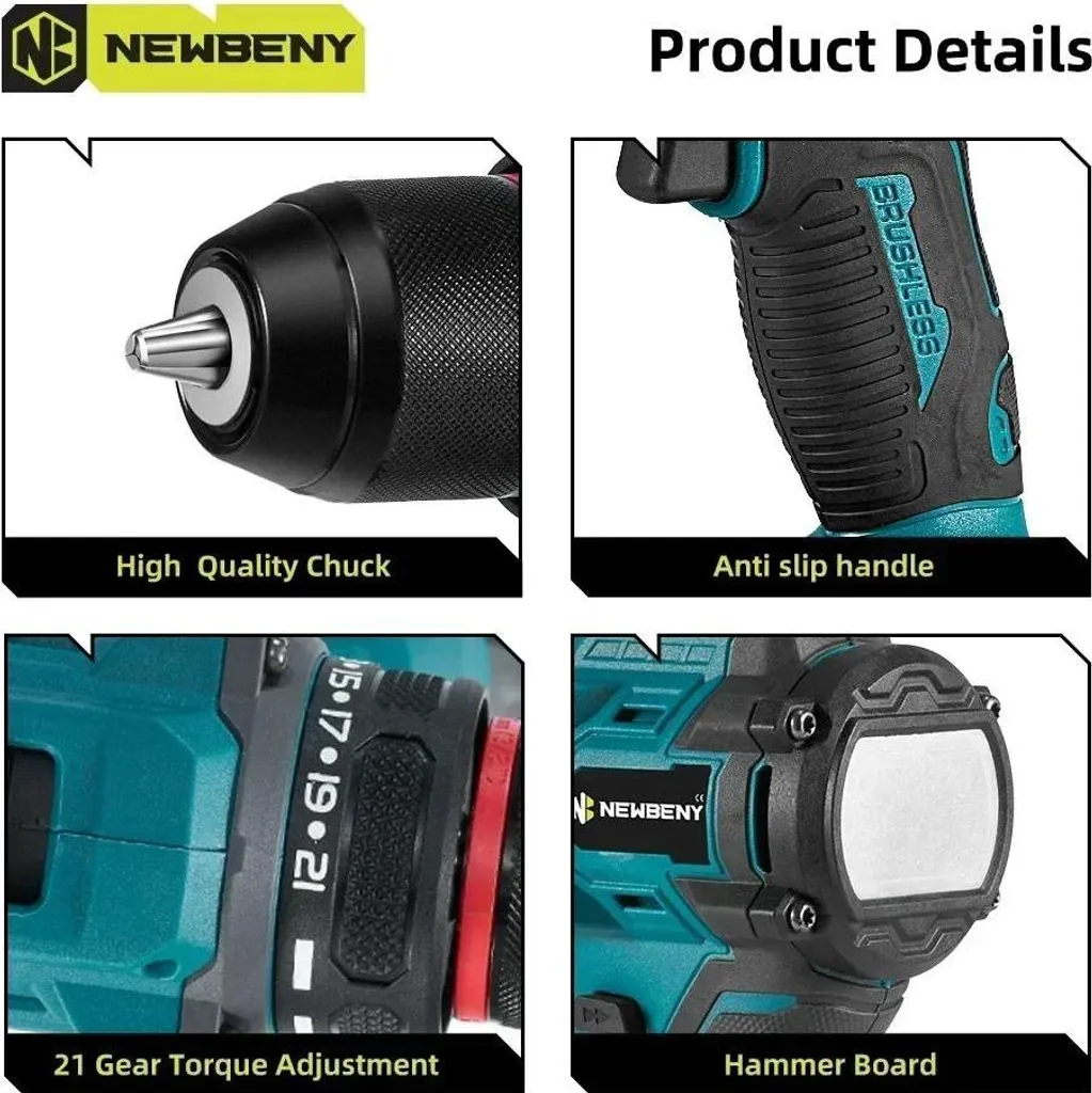 Perceuse visseuse 18V Brushless pour percer sans effort avec 2 batteries