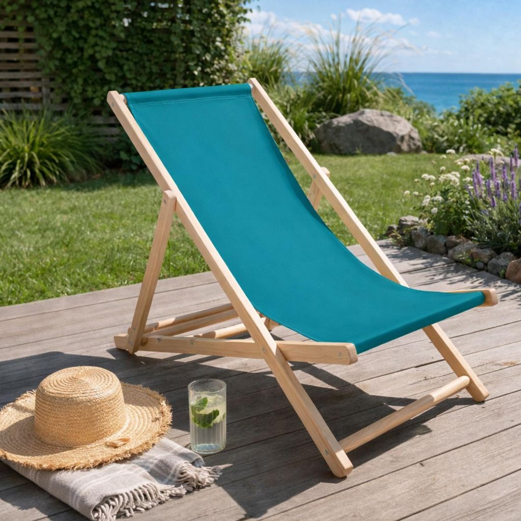 Liegestuhl Liege Stuhl Strand Strandliege Sonnenliege Gartenliege Klappstuhl Petrol