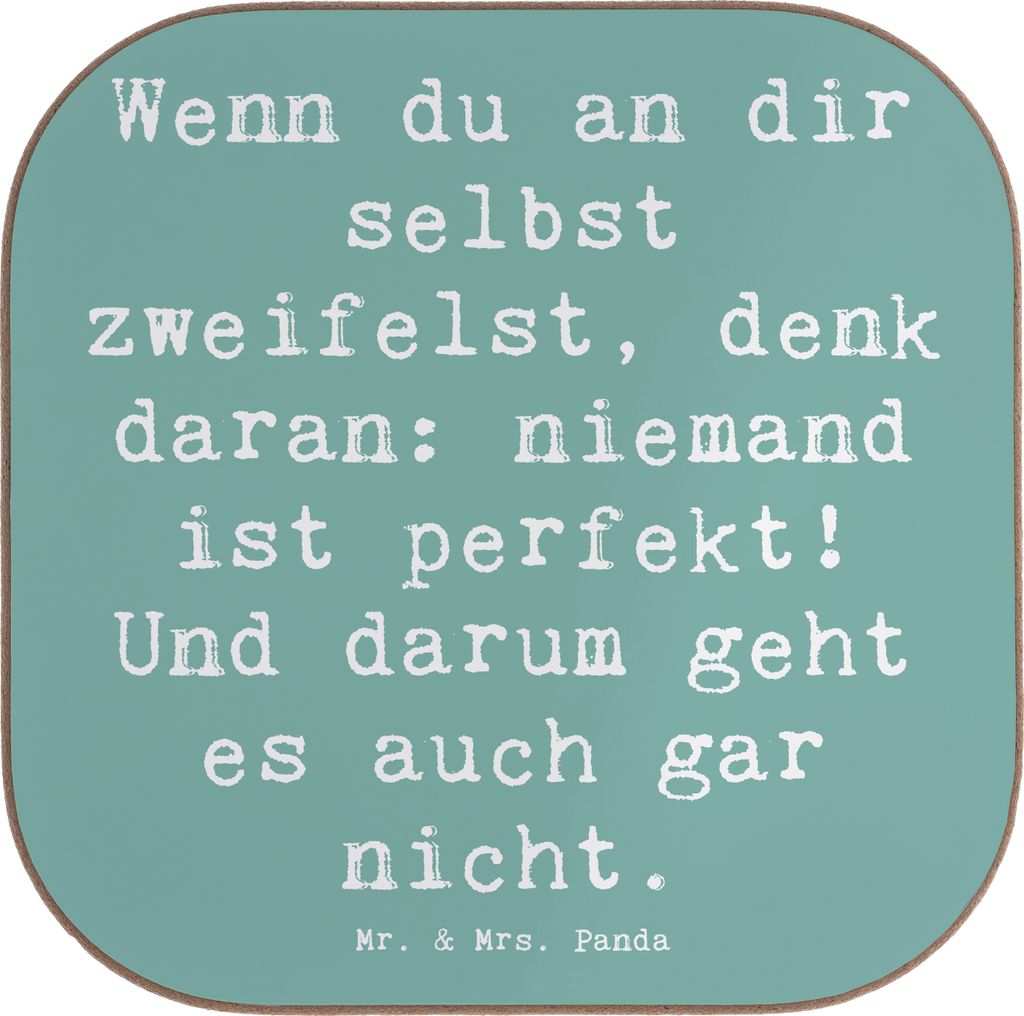 Mr. & Mrs. Panda Tassen Untersetzer Spruch Zweifel an sich selbst - Meeresbrise - Geschenk, gläseruntersetzer, bestes, für Gläser, Coaster, lieb...