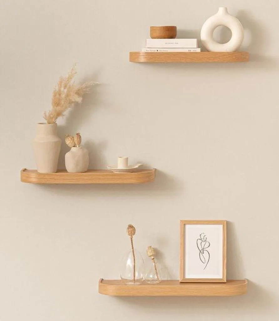 Lambris mural en bois véritable aspect chêne clair pack de 3 revêtements