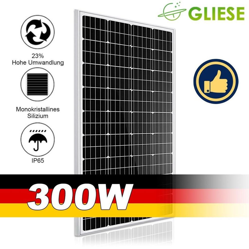 Gliese Solarpanel 300Watt Monokristallin Solarmodul Produktbild 