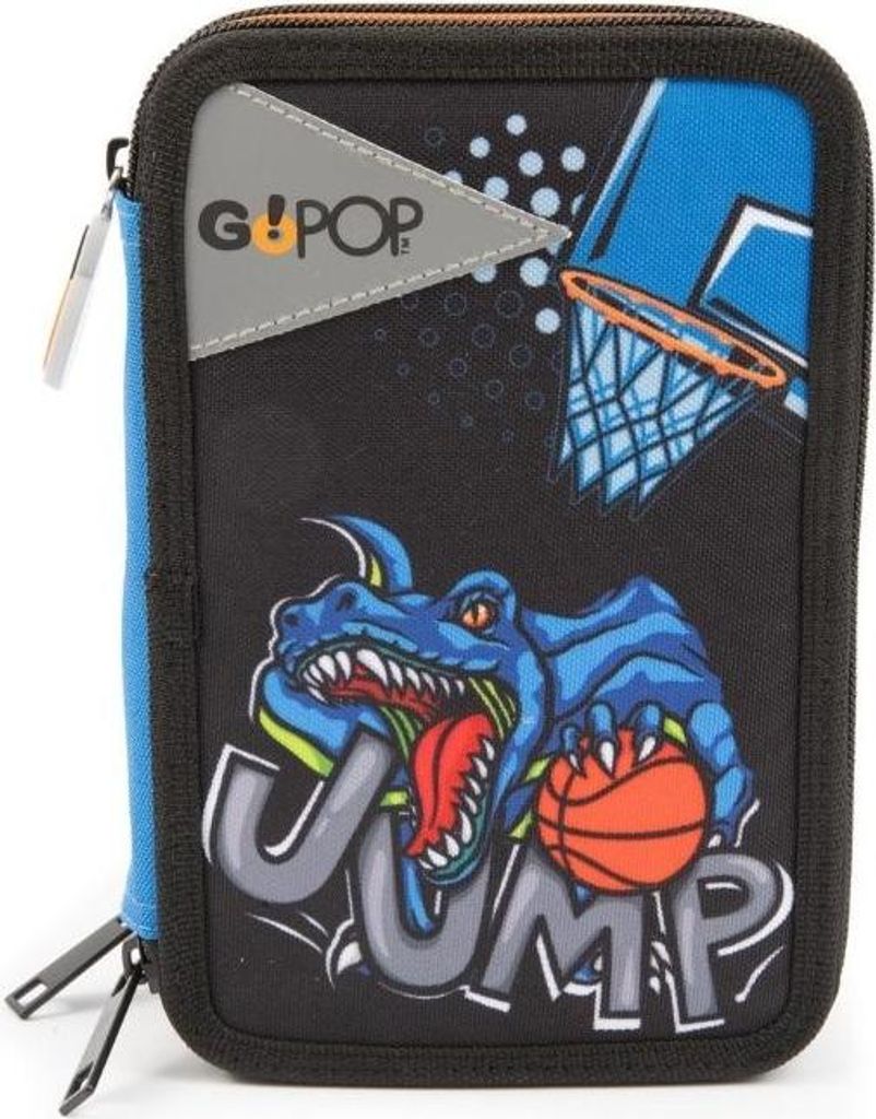 GoPOP 8056379191209, Hartschalenetui für Stifte, Polyester, Schwarz, Blau, Grau, Orange, Rot, Abbildung, 900 D, Reißverschluss