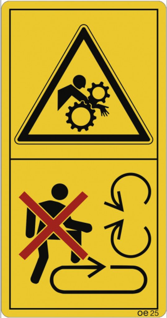 Dreifke Aufkleber - Ladefläche niemals bei eingeschaltetem Antrieb...,Folie,...