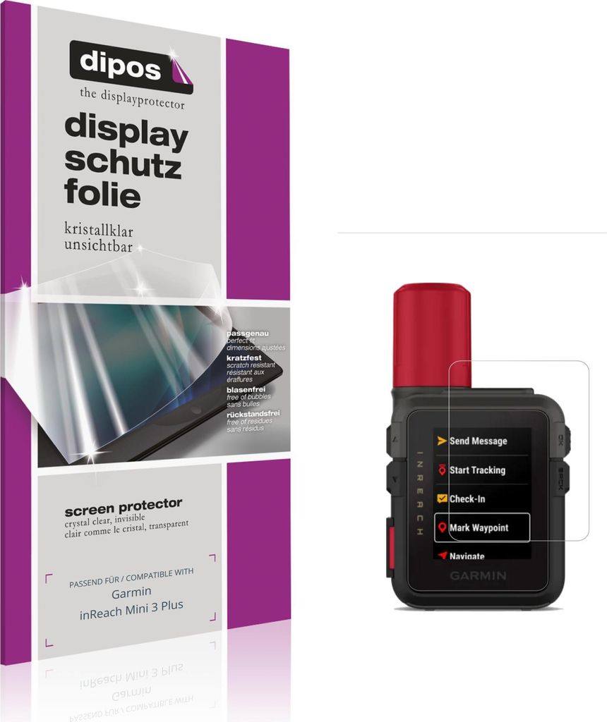 4x Schutzfolie für Garmin inReach Mini 3 Plus klar Displayschutzfolie Folie Display Schutz dipos