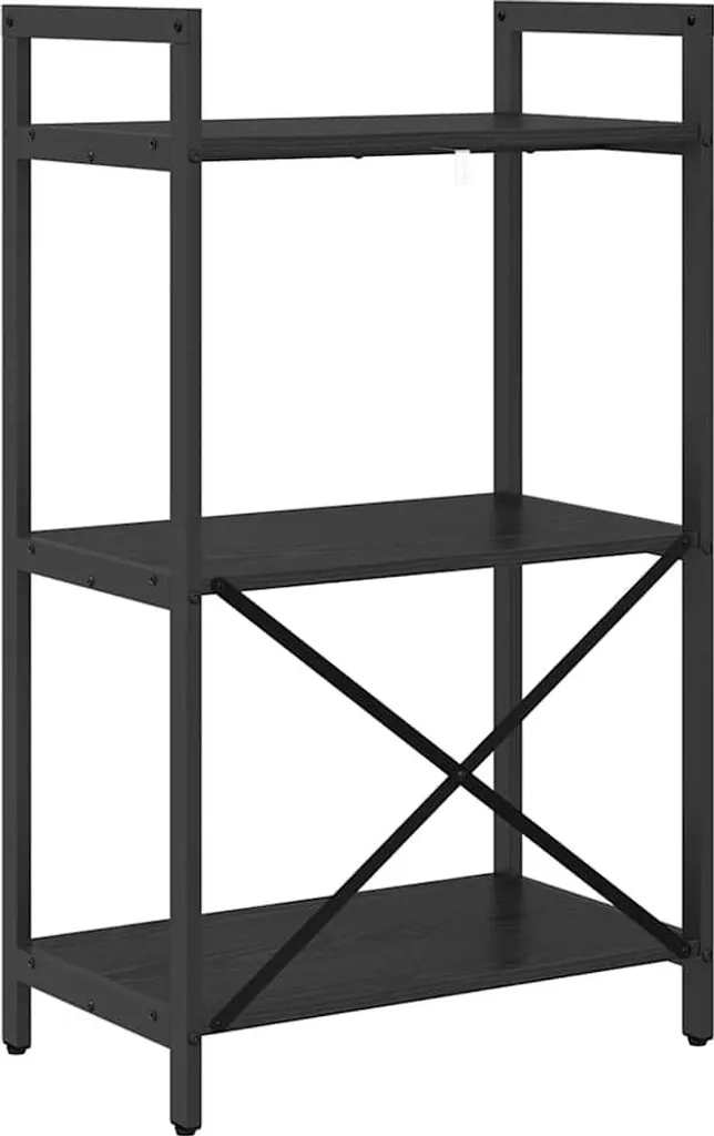 vidaXL Libreria Rovere Nero 56x34x96 cm | Mobile Scaffale Design Moderno