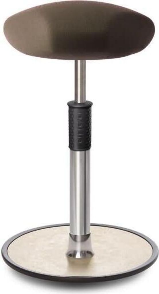 Sitz- Stehhocker Free Tall Triangel Gestrick Braun chrom /cremeweiß.