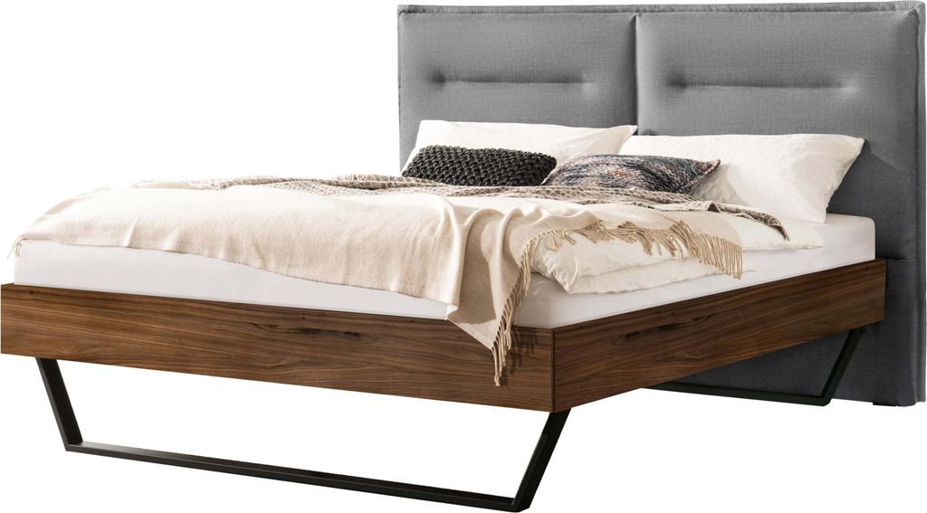 HASENA Bergamo Bett Marisa 20 Nussbaum mit hohem Kopfteil 140x200