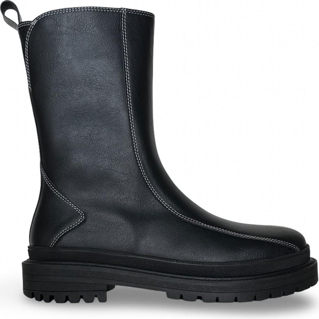 Reiko Vegane Stiefel – Mid-Calf Chelsea mit Reißverschluss
