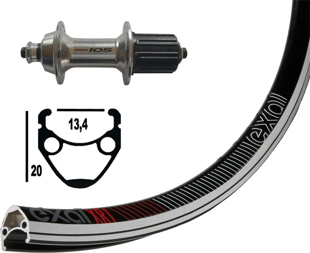 Roue Vélo Route Entraînement Exal XR-1 Moyeu 105 Robuste 10/11v Argent