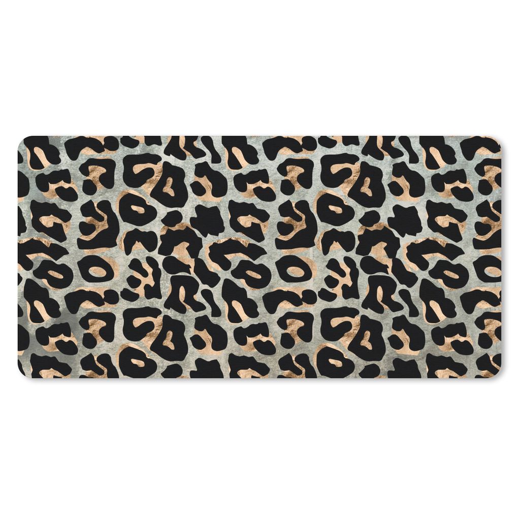 MuchoWow Mauspad Mousepad Pantherdruck - Braun - Schwarz - Chic 60x30 cm - Mousepads - Maus Mat - Pad - Mausunterlage - Nachhaltig