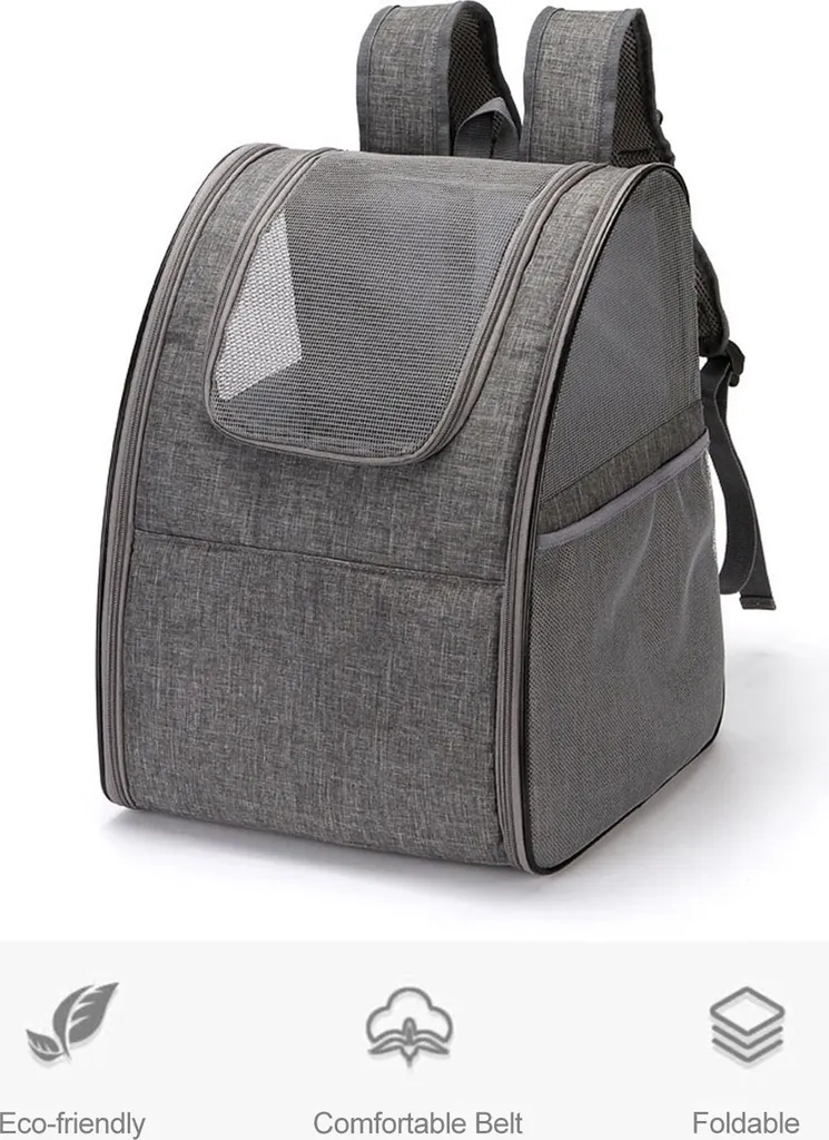 Sac à dos transport chat anti-stress : pliable, ventilé et ultra confortable