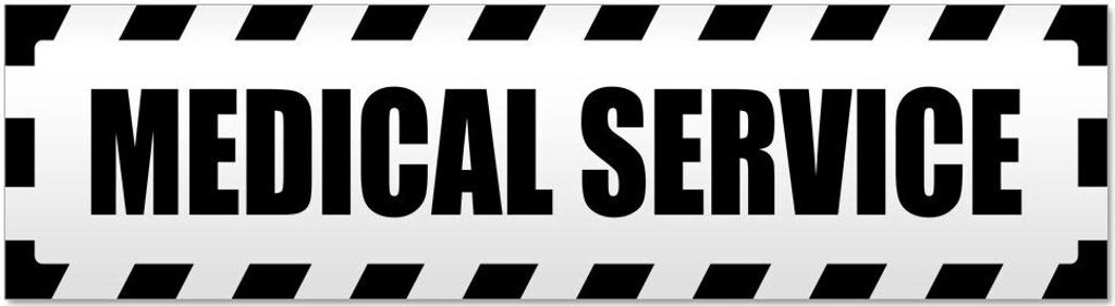 Kiwistar Medical Service gestreift Magnetschild Schild magnetisch - 45cm Schwarz - Magnetfolie für Auto PKW Kfz