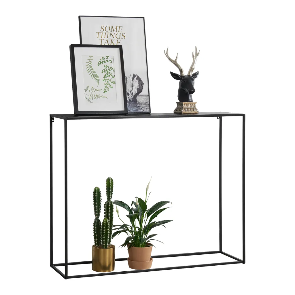 Table console étroite noire 115cm, gagnez de la place avec style