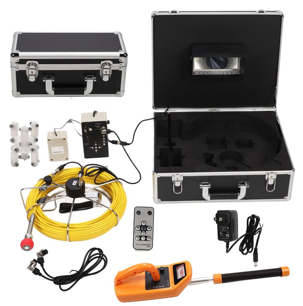 Kanalinspektionskamera mit 7-Zoll-Farb-LCD-Display, IP68-, wasserdicht, DVR, 512-Hz-Empfänger, 100–240 V, US-Stecker, 30 m/98,4 ft