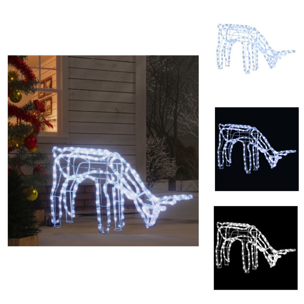 vidaXL LED-Silhouette Rentier Kaltweiß 73x31x45 cm - Weihnachtsbeleuchtung